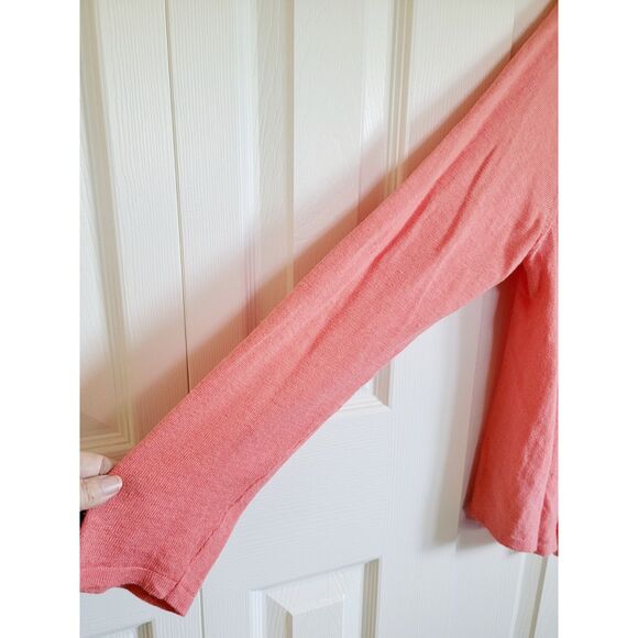 J. Jill L Linen/Cotton‎ Short Open Front Cardigan Womens Coral L/S  Large - Picture 3 of 7